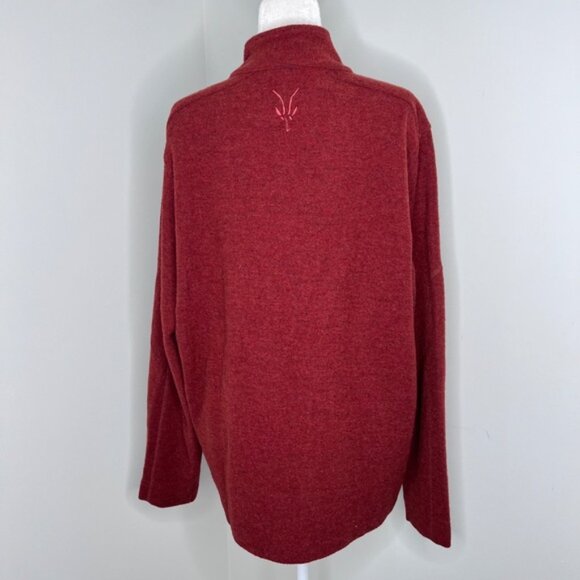 Ibex Merino Wool Half Zip Burnt Orange Mens Sweater Sweatshirt XL - Picture 2 of 4
